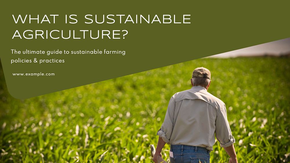 Sustainable agriculture  blog banner template, editable text