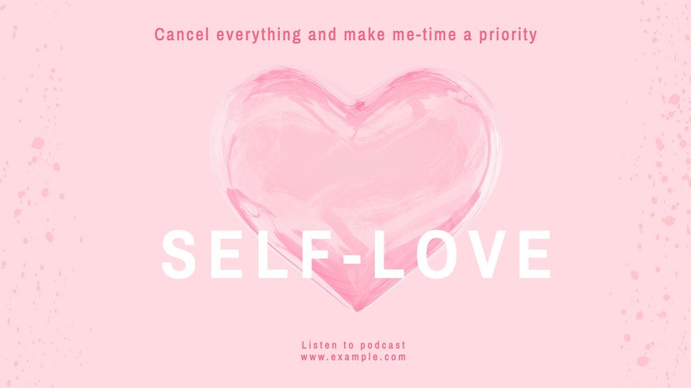 Self-love  blog banner template, editable text