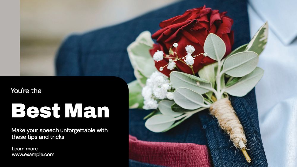 Best man  blog banner template, editable text