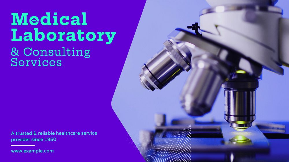 Medical lab  blog banner template, editable text