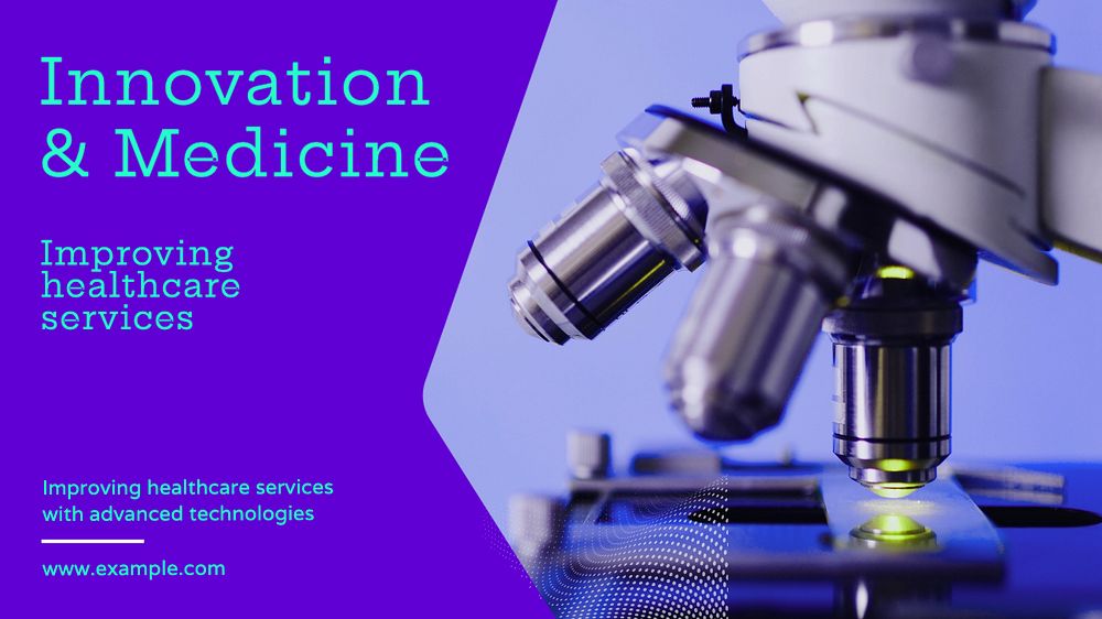 Innovation and medicine  blog banner template, editable text