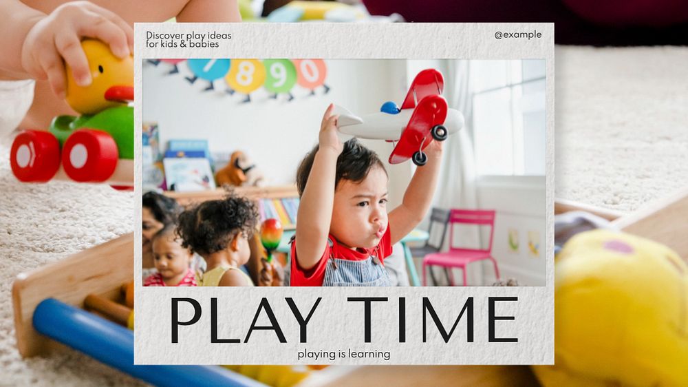 Play time  blog banner template, editable text