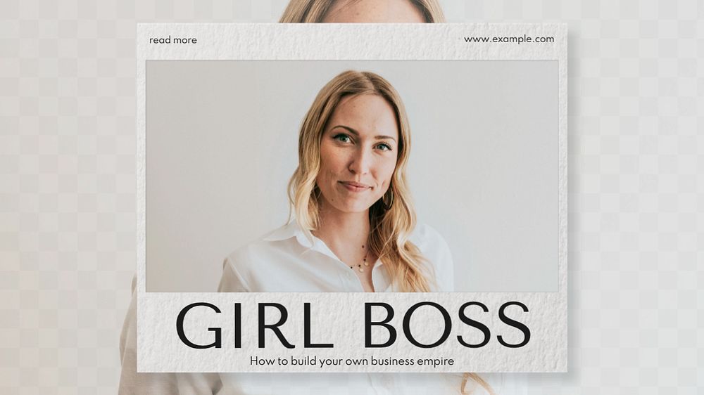 Girl boss blog banner template, editable text