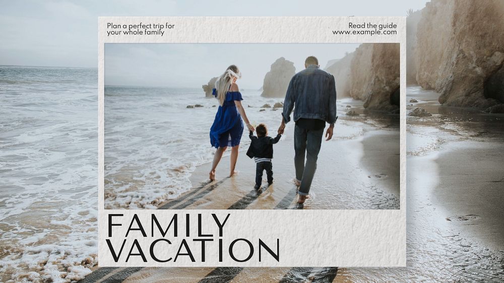 Family vacation  blog banner template, editable text