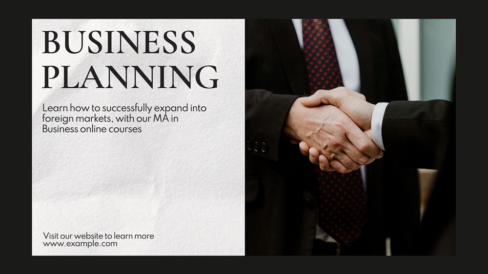 Business planning  blog banner template, editable text