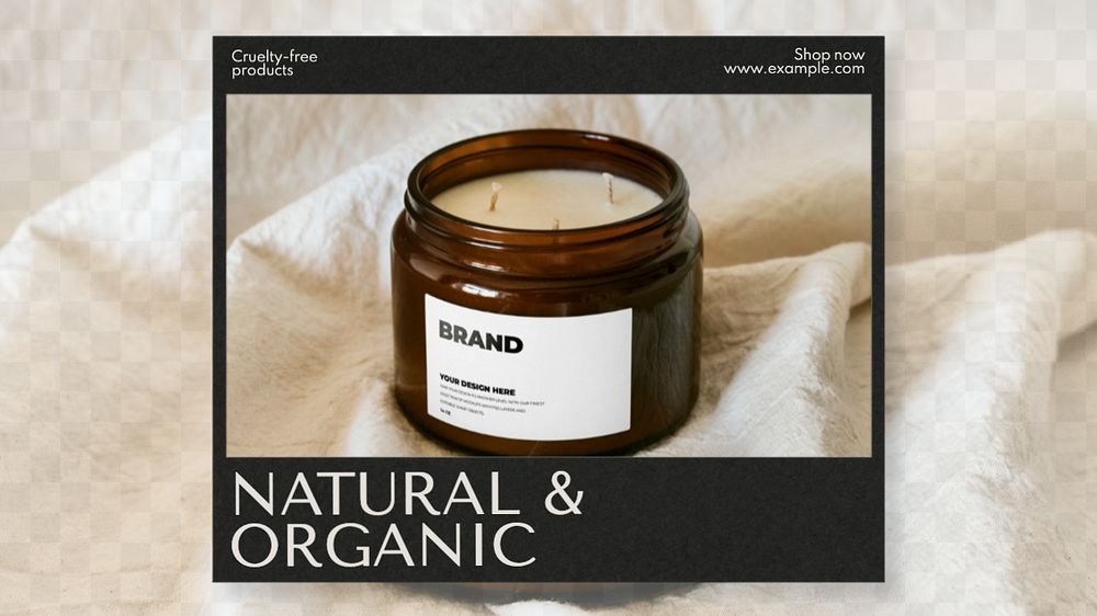 Natural & organic  blog banner template, editable text