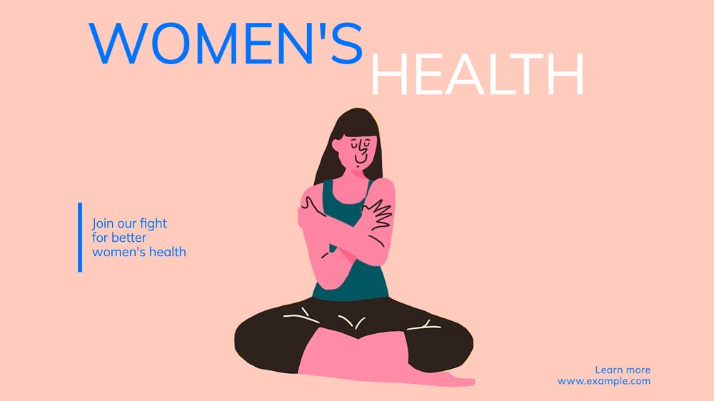 Women's health blog banner template, editable text