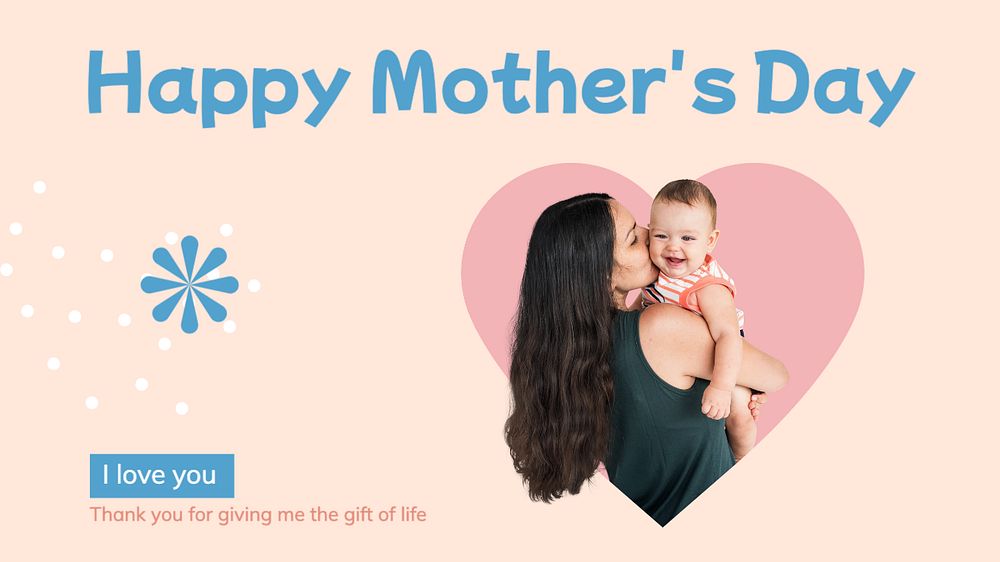 Happy mother's day  blog banner template, editable text