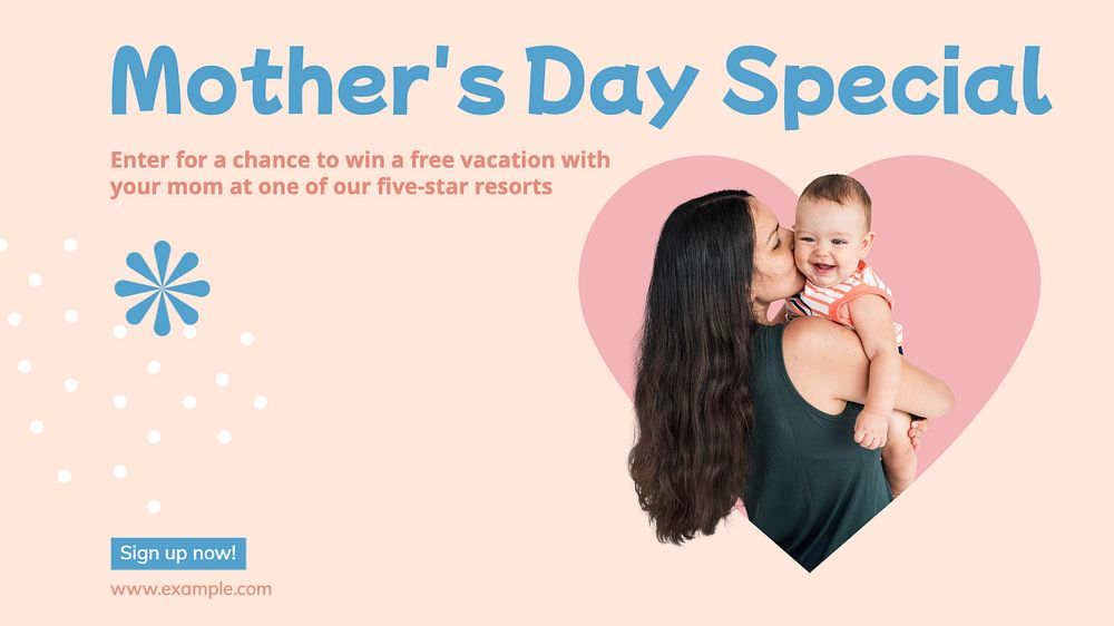 Mother's day special  blog banner template, editable text