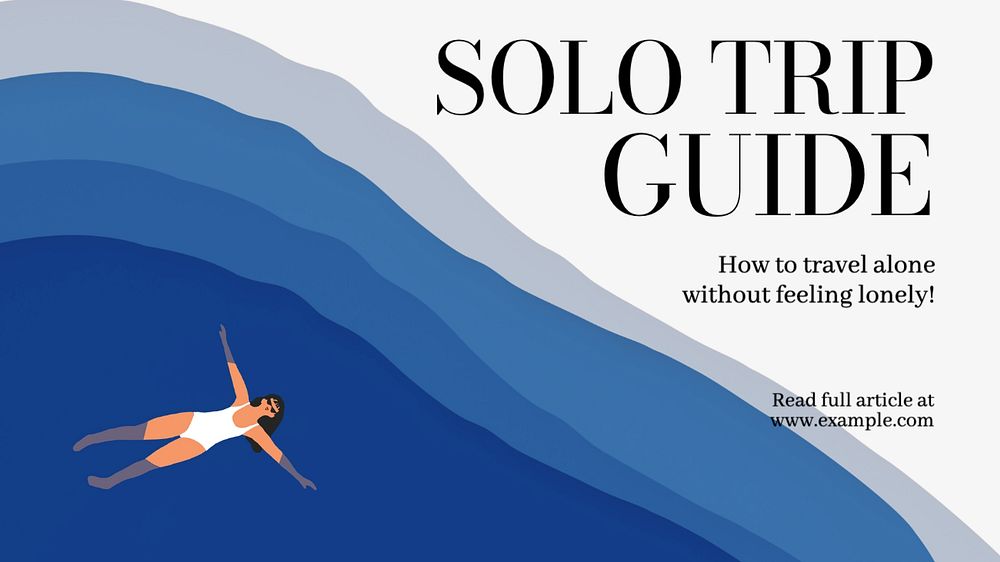 Solo trip  blog banner template, editable text