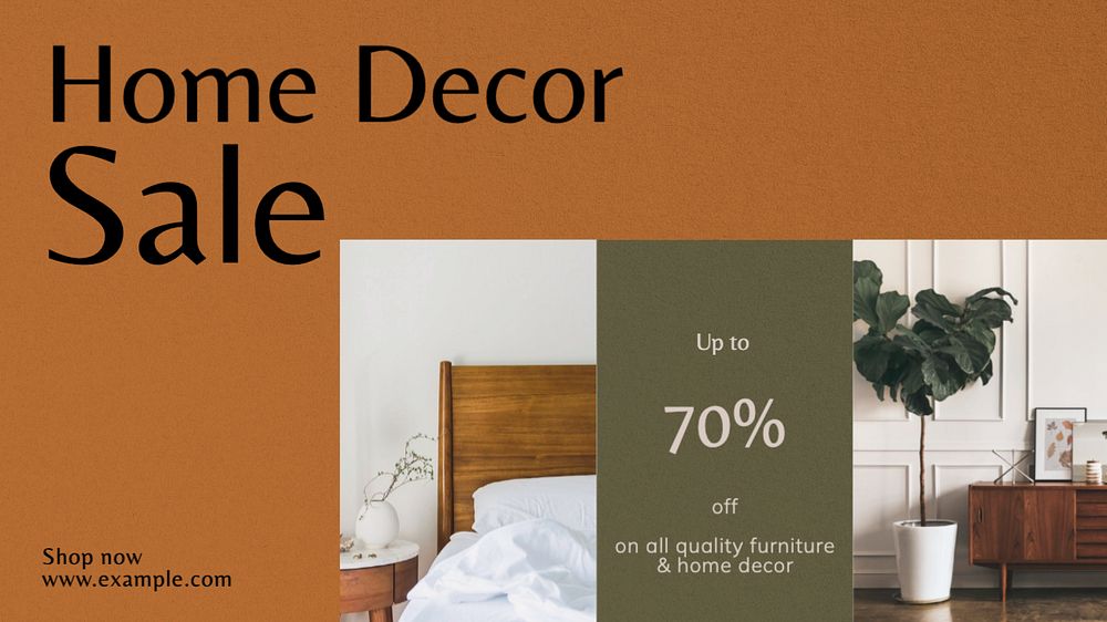 Home decor sale  blog banner template, editable text