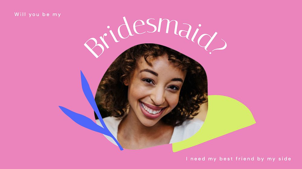 Bridesmaid  blog banner template, editable text