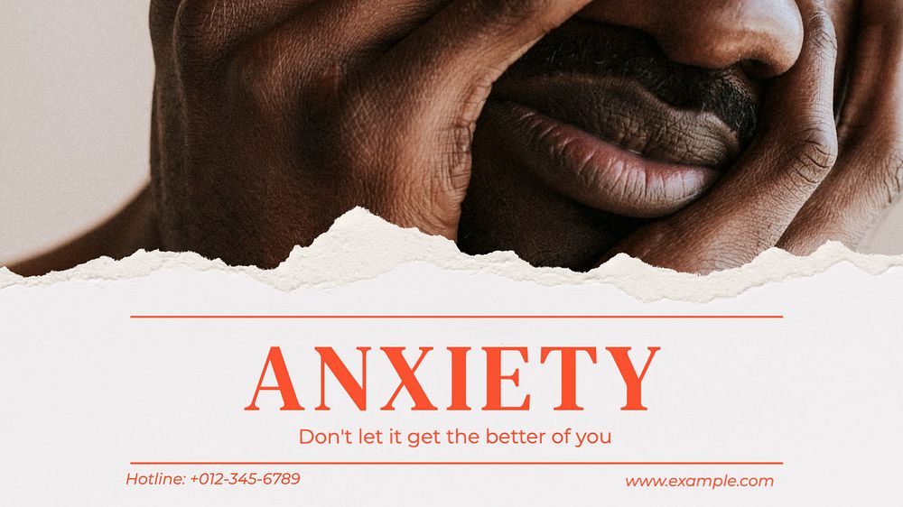 Anxiety hotline blog banner template, editable text