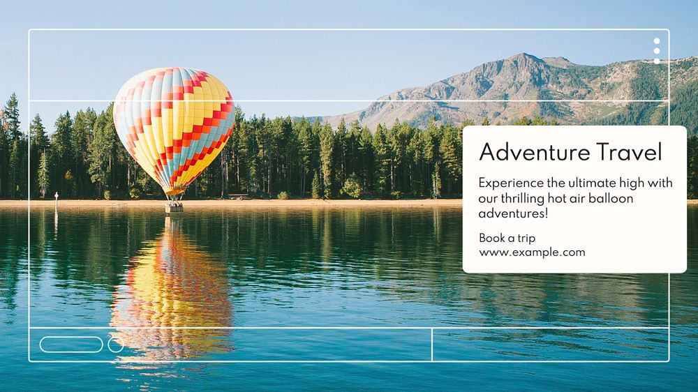 Adventure travel  blog banner template, editable text