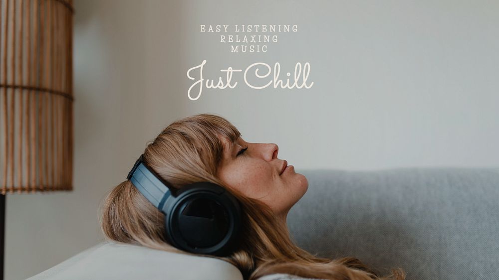 Chill music blog banner template, editable text