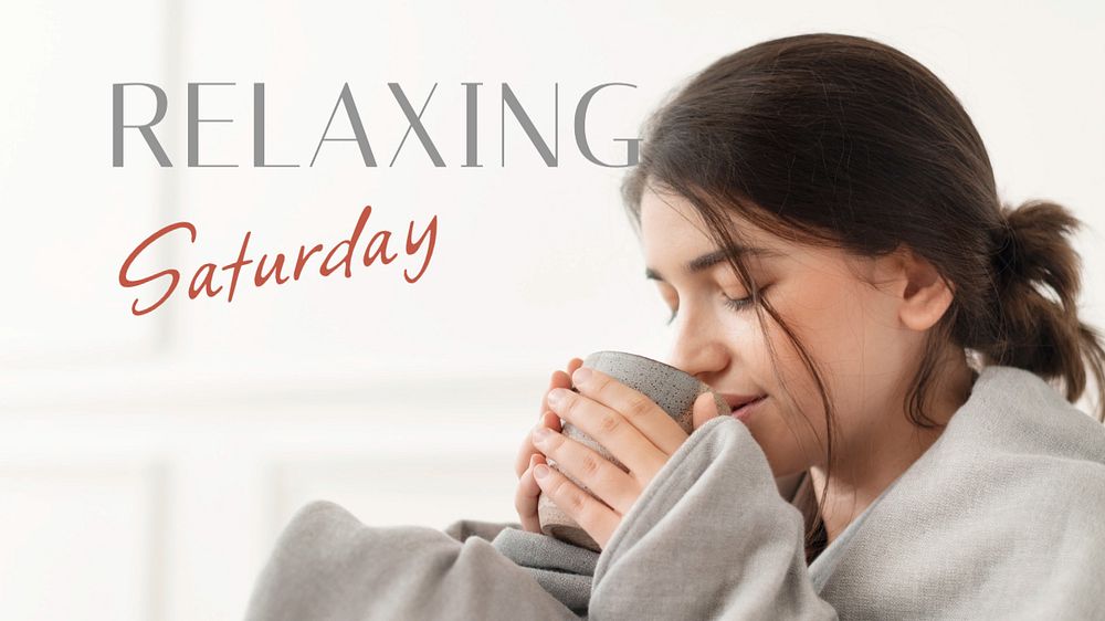 Relaxing Saturday blog banner template, editable text