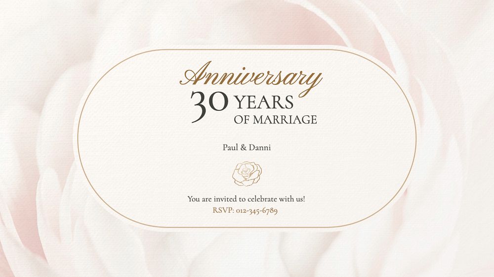 Marriage anniversary blog banner template, editable text