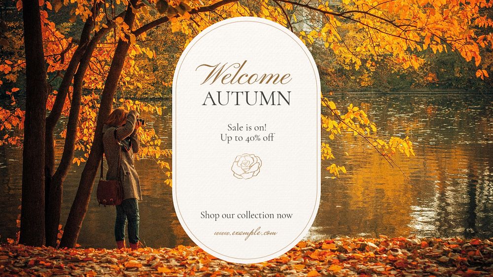 Autumn sale blog banner template, editable text