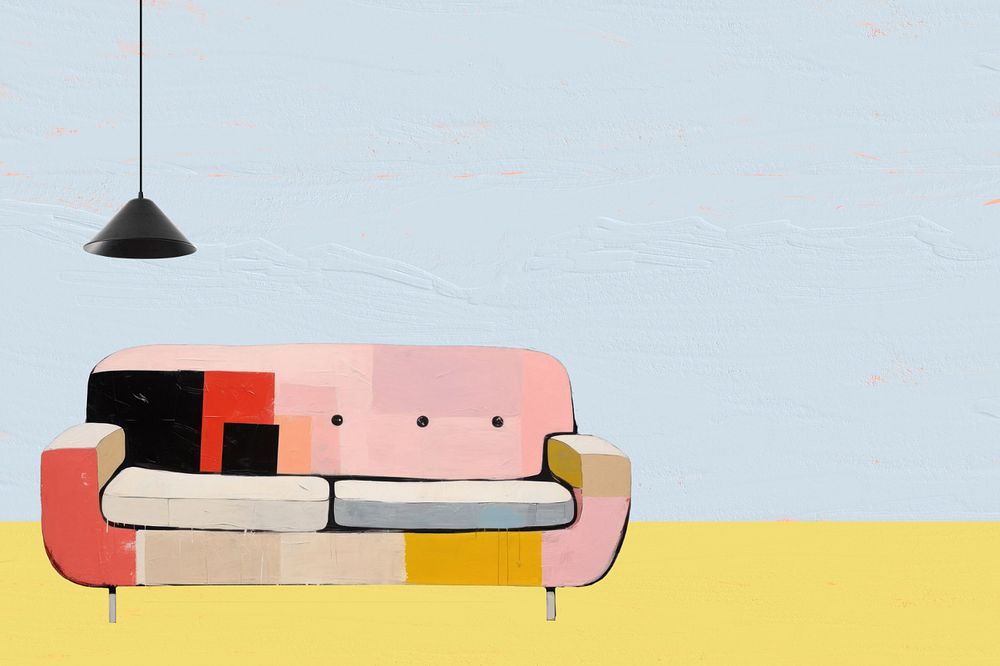 Sofa colorful craft illustration editable design