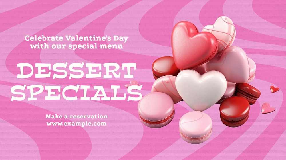 Dessert specials blog banner template, editable text