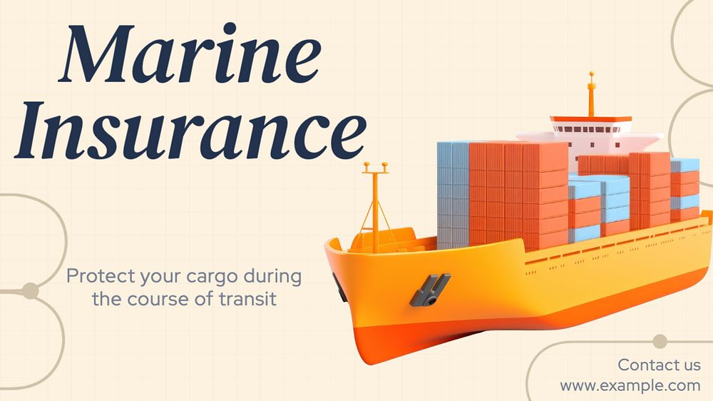 Marine insurance blog banner template, editable text