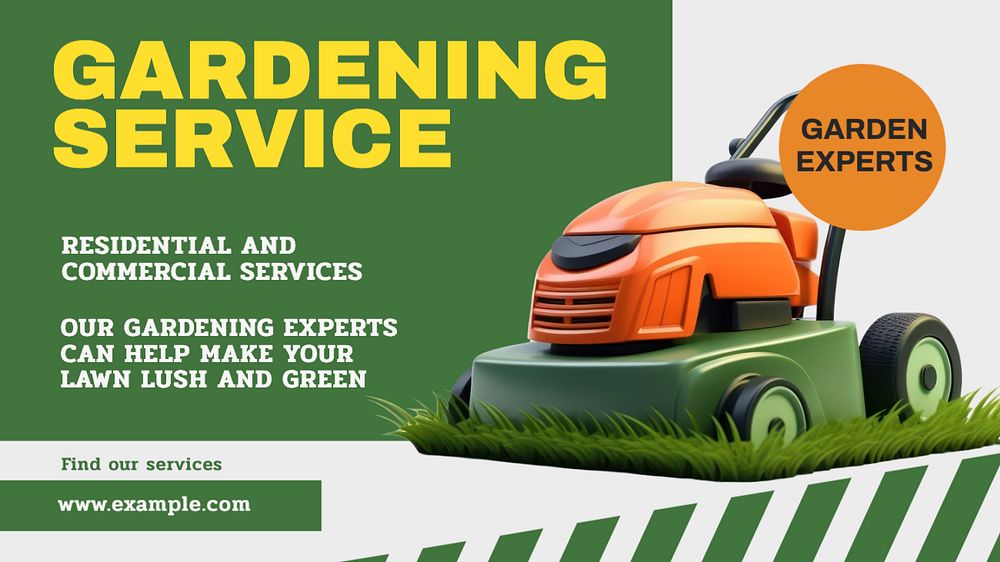 Gardening service blog banner template, editable text