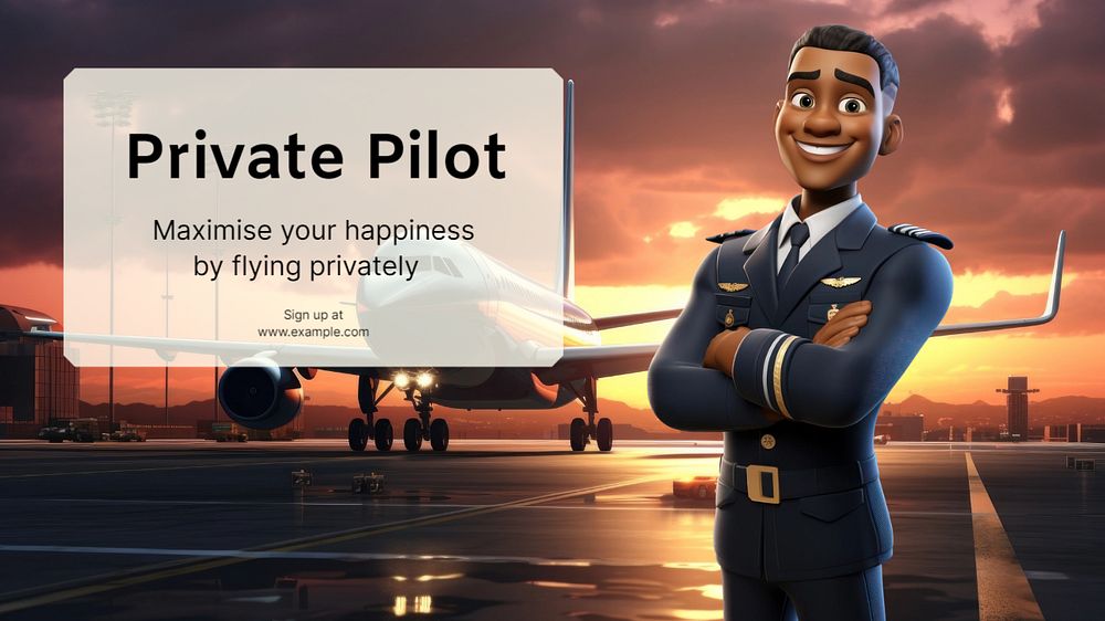 Private pilot blog banner template, editable text