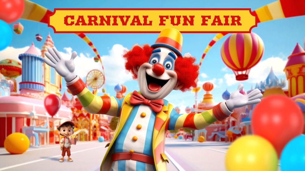 Carnival fun fair blog banner template, editable text