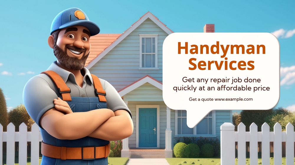 Handyman services blog banner template, editable text