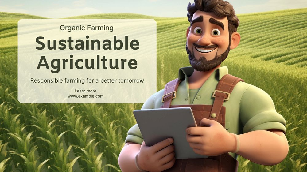 Sustainable agriculture blog banner template, editable text