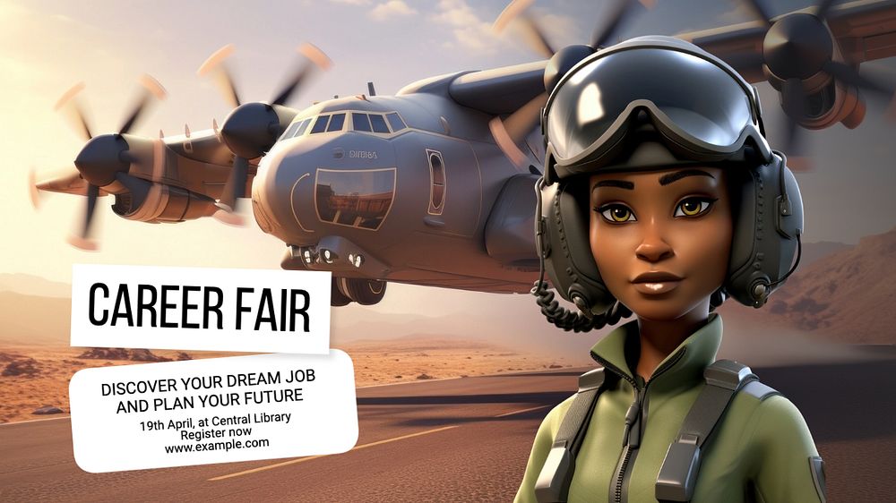 Career fair blog banner template, editable text