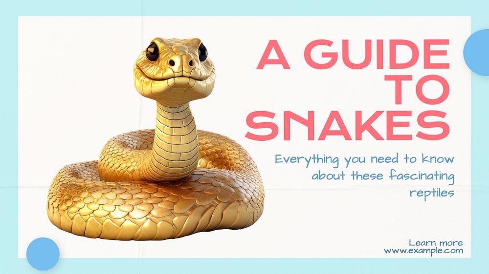 Snake guide blog banner template, editable text