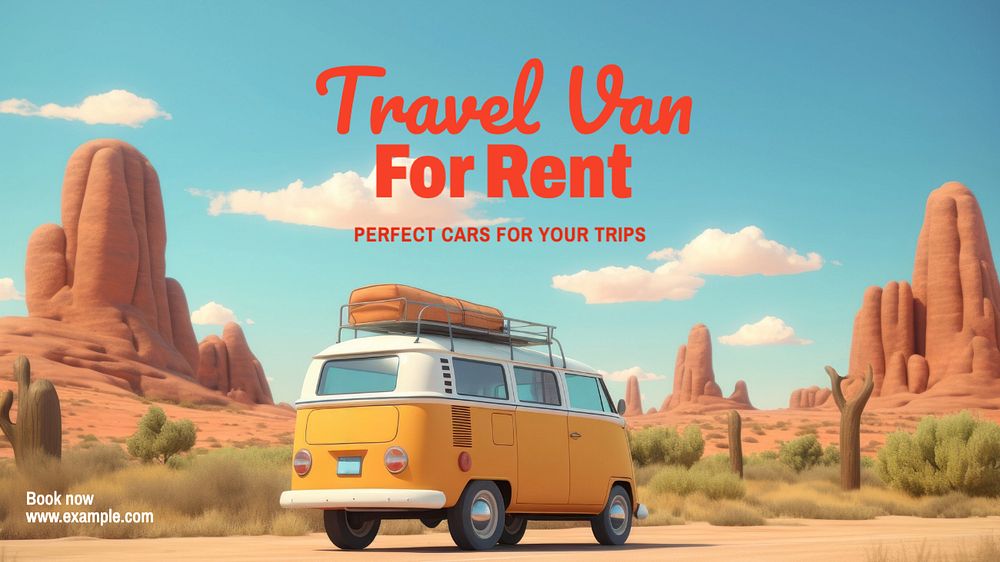 Van for rent blog banner template, editable text