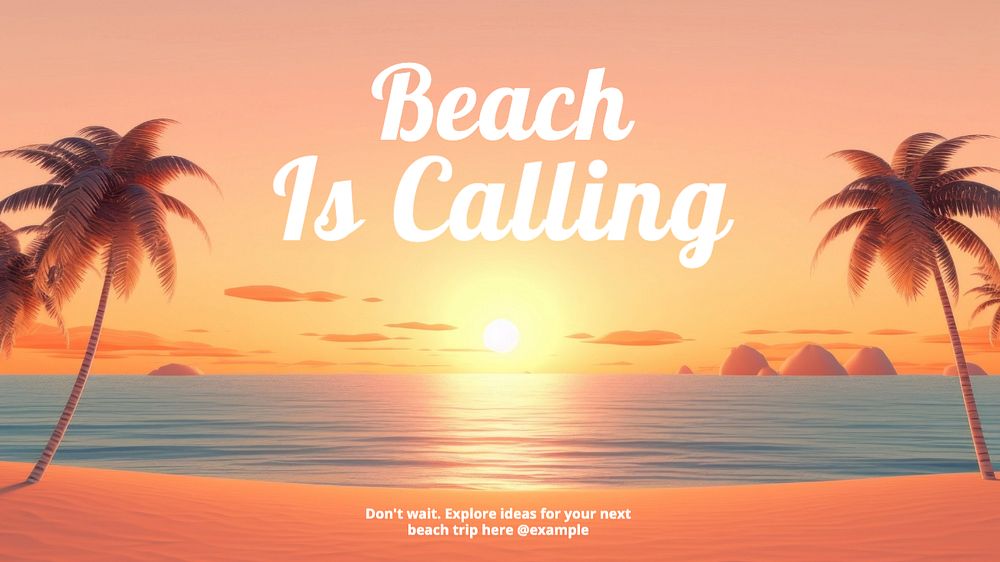 Beach is calling blog banner template, editable text