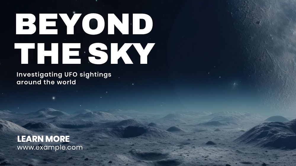 Beyond the sky blog banner template, editable text