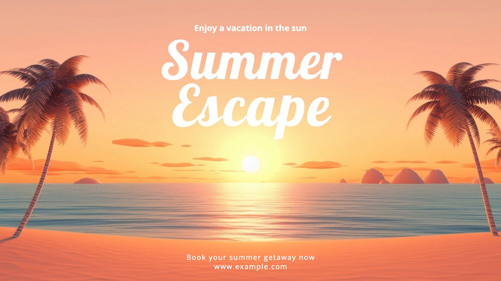 Summer escape blog banner template, editable text