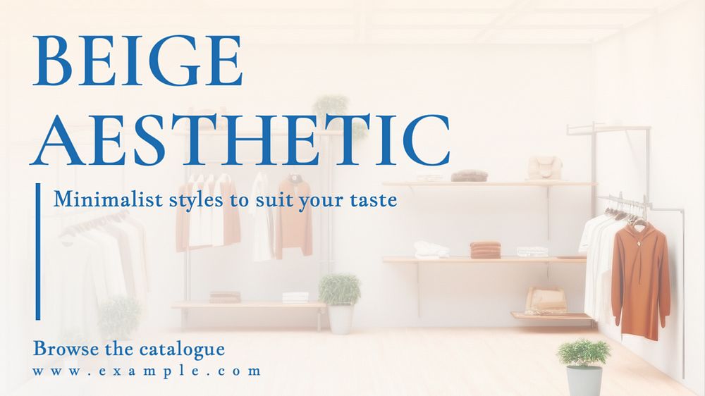 Beige aesthetic blog banner template, editable text