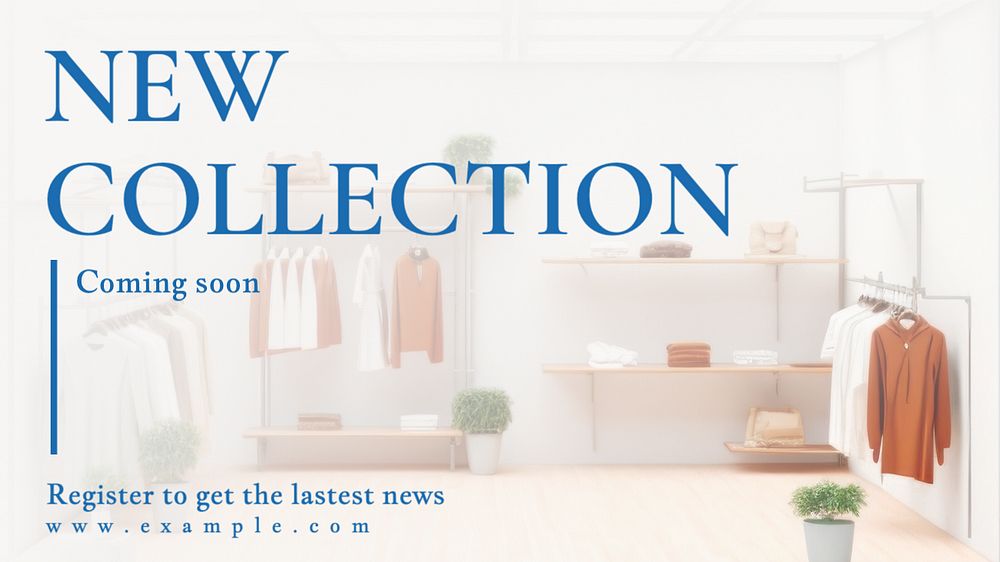 Fashion collection, shopping blog banner template, editable text