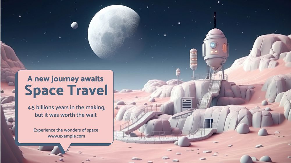 Space travels blog banner template, editable text