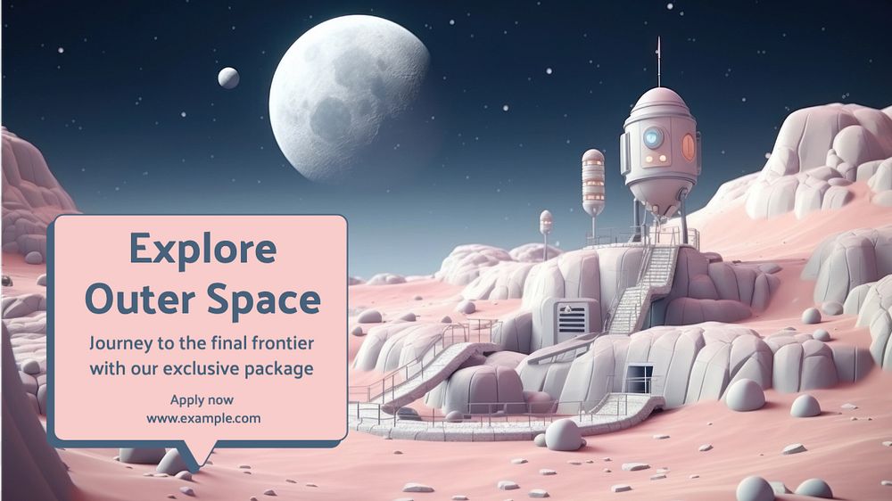 Explore outer space blog banner template, editable text