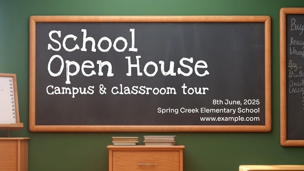 School open house blog banner template, editable text