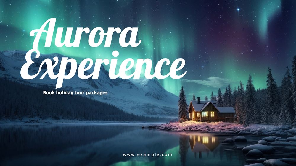 Aurora tour package blog banner template, editable text