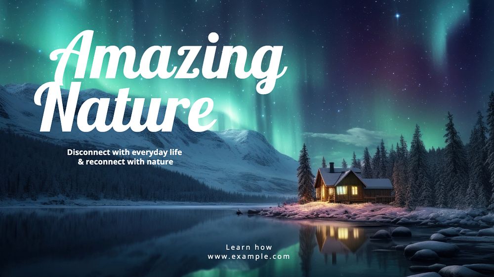 Amazing nature blog banner template, editable text