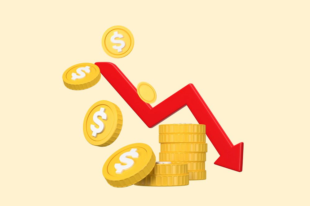 3D profit loss, element editable illustration