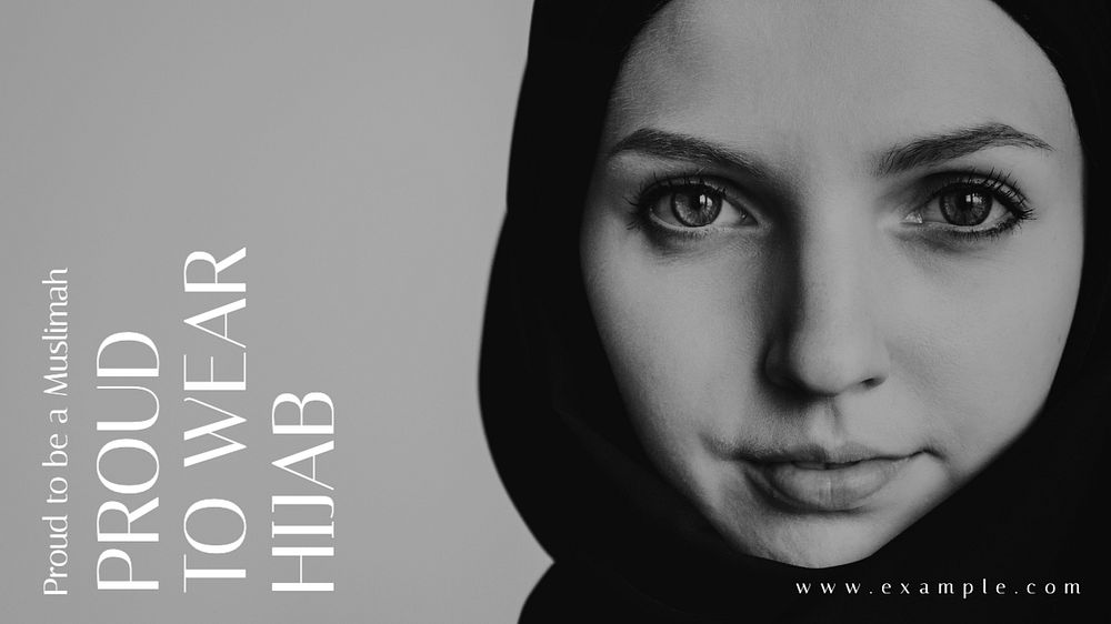 Hijab blog banner template, editable text