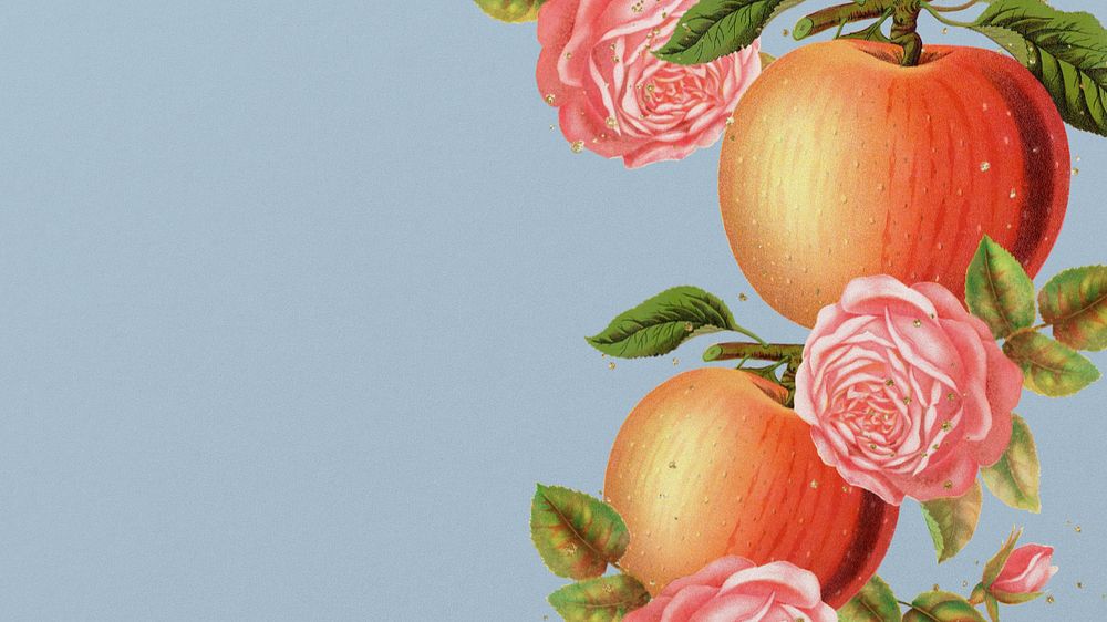 Rose orange border desktop wallpaper, editable design