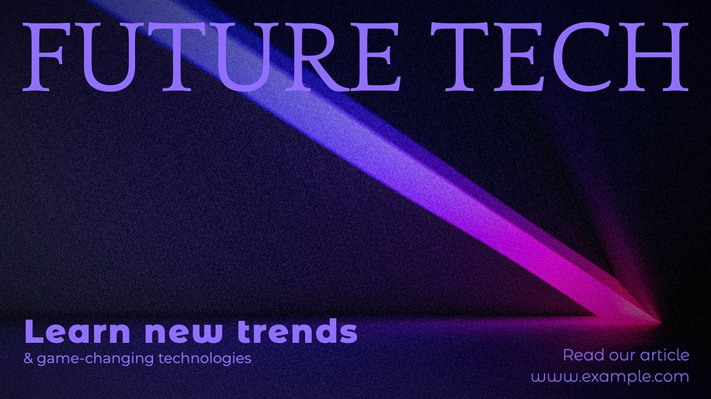 Future technology blog banner template, editable text