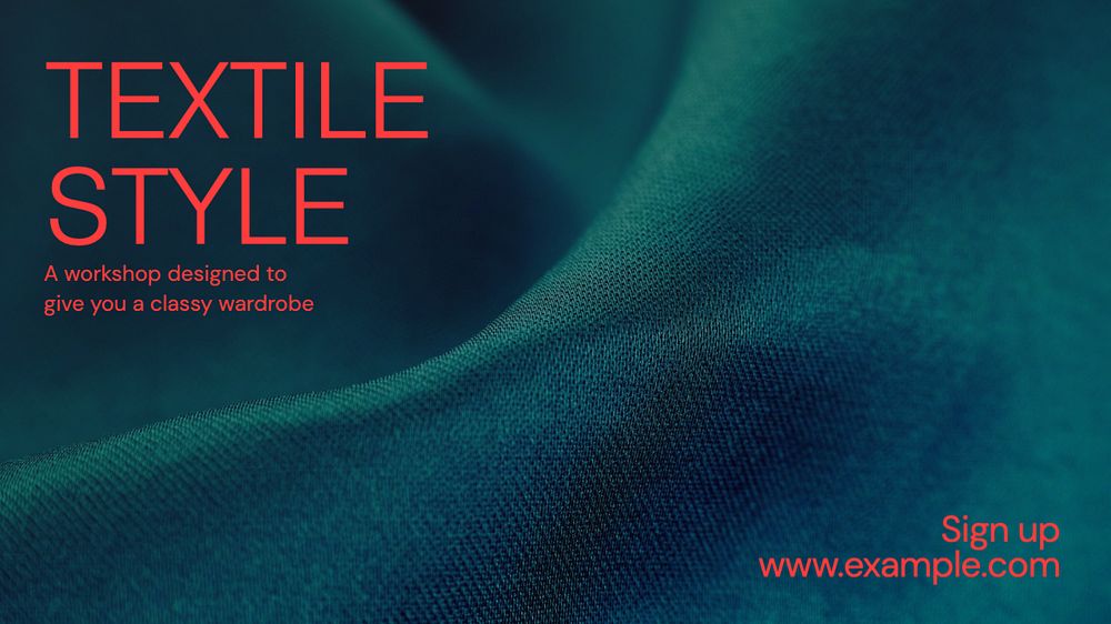 Textiles blog banner template, editable text