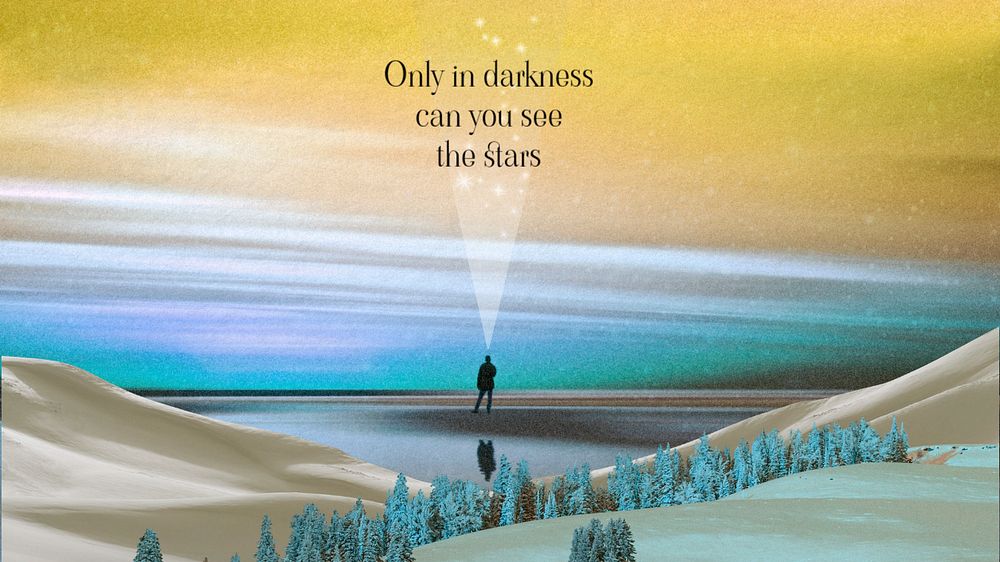 Aesthetic sky inspiring quote template, digital collage art psd