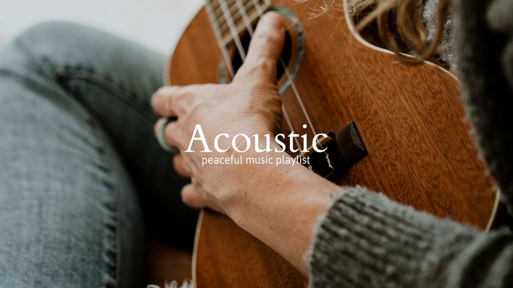 Acoustic music Facebook cover template, editable text